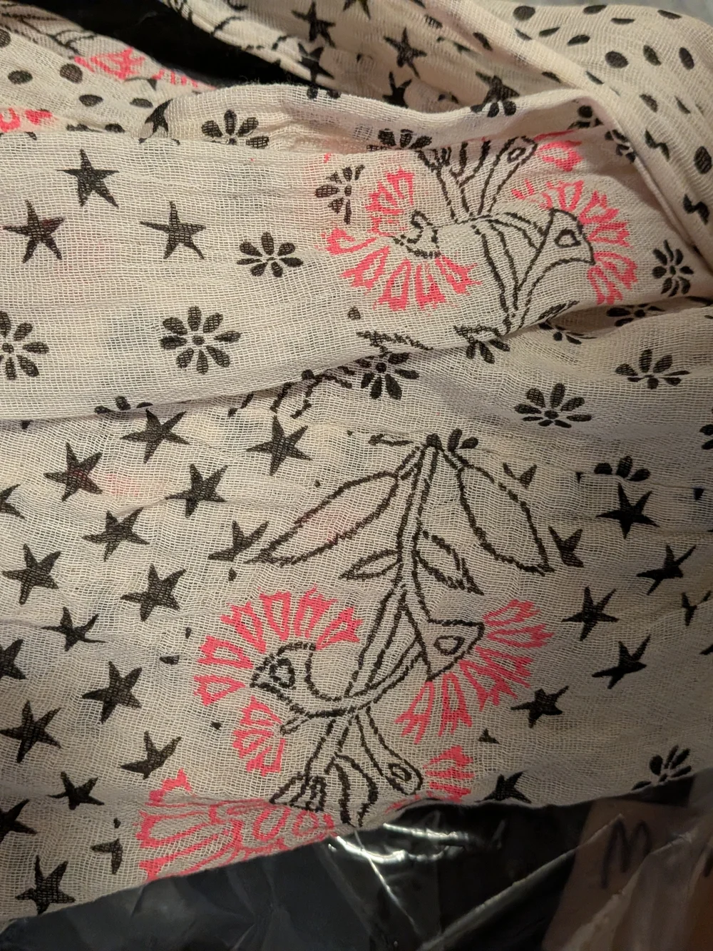 Free People Cream Hobo with Pink Floral Pattern